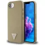 Guess Grained Triangle MagSafe-hoesje voor iPhone 16e (bruin)