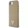 Guess Grained Triangle MagSafe-hoesje voor iPhone 16e (bruin)