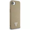 Guess Grained Triangle MagSafe-hoesje voor iPhone 16e (bruin)
