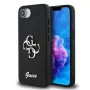 Guess Fixed Glitter Big 4G-hoesje voor iPhone 16e (zwart)