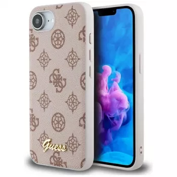 Guess Peony Script Logo MagSafe-hoesje voor iPhone 16e / 17e bruin