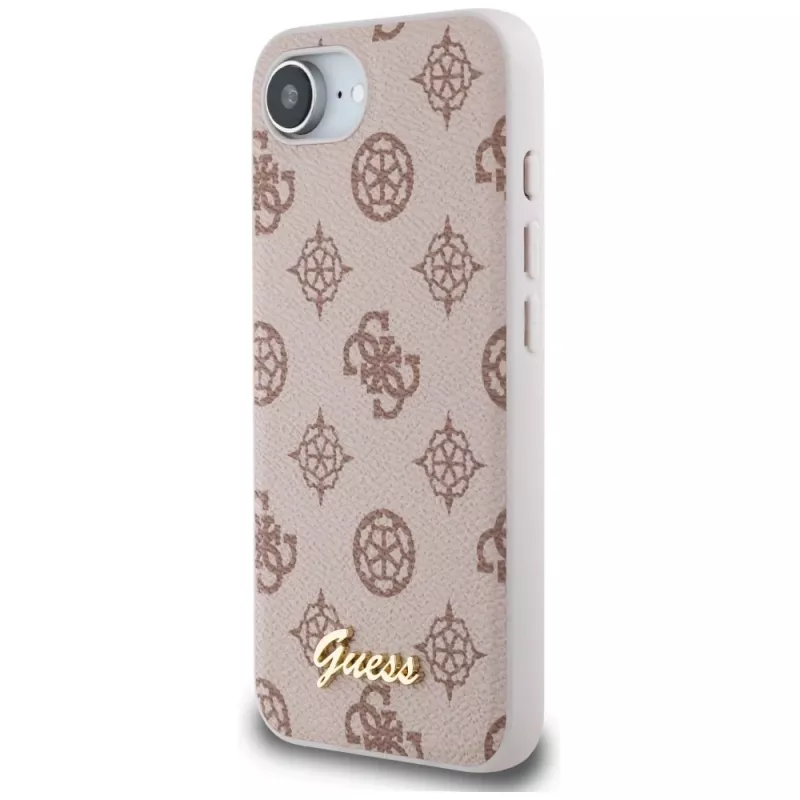 Guess Peony Script Logo MagSafe-hoesje voor iPhone 16e / 17e bruin