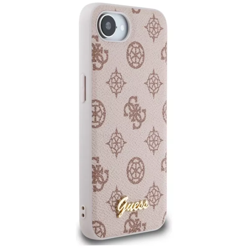 Guess Peony Script Logo MagSafe-hoesje voor iPhone 16e / 17e bruin