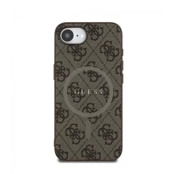 Guess 4G Ring Classic Logo MagSafe-hoesje voor Apple iPhone 16e (bruin)