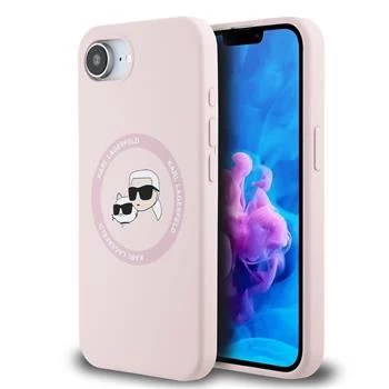 Karl Lagerfeld Silicone Karl & Choupette Heads MagSafe-hoesje voor iPhone 16e / 17e roze