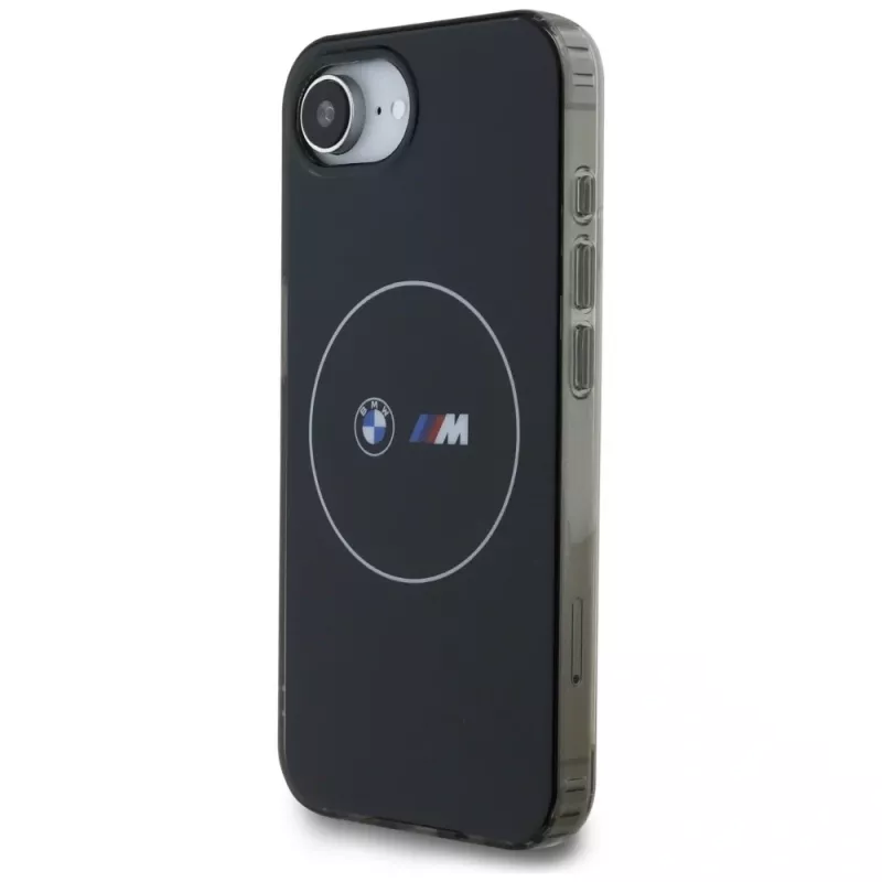 BMW IML Metal White Circle MagSafe Case voor iPhone 16e / 17e zwart
