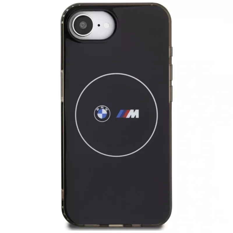 BMW IML Metal White Circle MagSafe Case voor iPhone 16e / 17e zwart