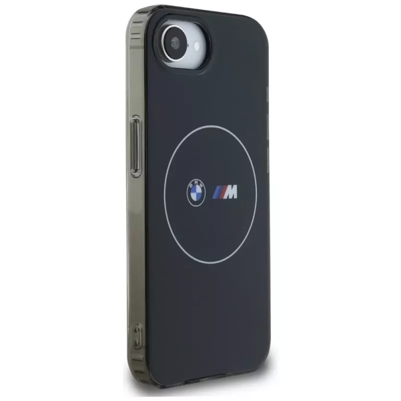 BMW IML Metal White Circle MagSafe Case voor iPhone 16e / 17e zwart