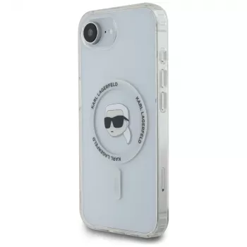 Karl Lagerfeld IML Metal Karl Head MagSafe Case voor iPhone 16e/17e wit