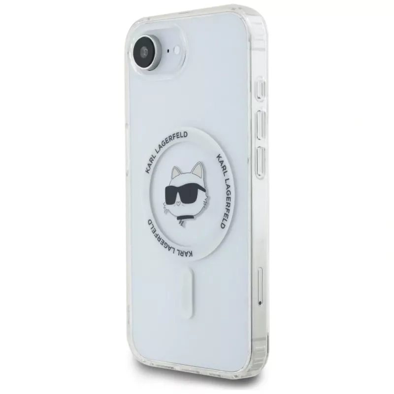 KARL LAGERFELD IML Metal Choupette Head MagSafe Case voor iPhone 16e / 17e wit