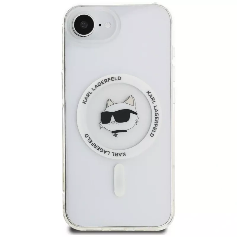 KARL LAGERFELD IML Metal Choupette Head MagSafe Case voor iPhone 16e / 17e wit