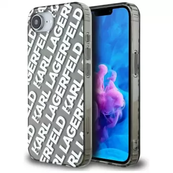 KARL LAGERFELD IML Repeat Logo Case voor Apple iPhone 16e / 17e - zilver