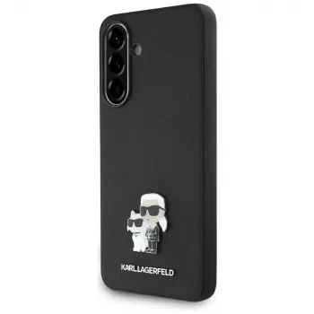Karl Lagerfeld Saffiano Case met K&C Metal Logo voor Samsung Galaxy A36 zwart