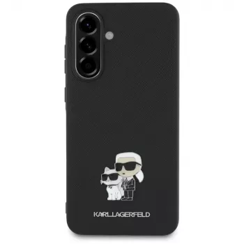 Karl Lagerfeld Saffiano Case met K&C Metal Logo voor Samsung Galaxy A36 zwart
