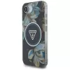 Guess IML Metal Glitter Flowers Triangle MagSafe Case voor Apple iPhone 16e (zwart)