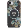 Guess IML Metal Glitter Flowers Triangle MagSafe Case voor Apple iPhone 16e (zwart)