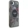 Guess IML Flowers MagSafe Case voor iPhone 16e (zwart)