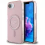 Guess IML Glitter Circle MagSafe Case voor iPhone 16e (roze)