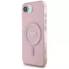 Guess IML Glitter Circle MagSafe Case voor iPhone 16e (roze)