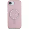 Guess IML Glitter Circle MagSafe Case voor iPhone 16e (roze)