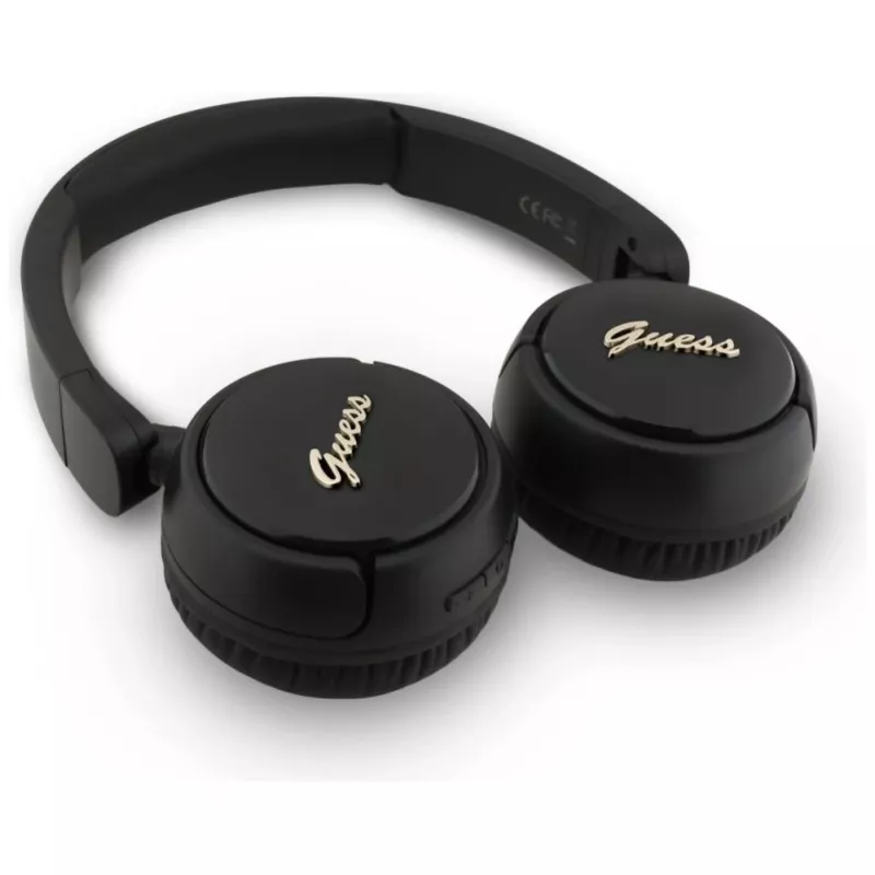 Guess Metal Logo Script draadloze Bluetooth 5.3 over-ear hoofdtelefoon, zwart