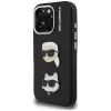 KARL LAGERFELD FW Grained Karl & Choupette Heads Pins Case voor iPhone 16 Pro Max, zwart