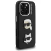 KARL LAGERFELD FW Grained Karl & Choupette Heads Pins Case voor iPhone 16 Pro Max, zwart