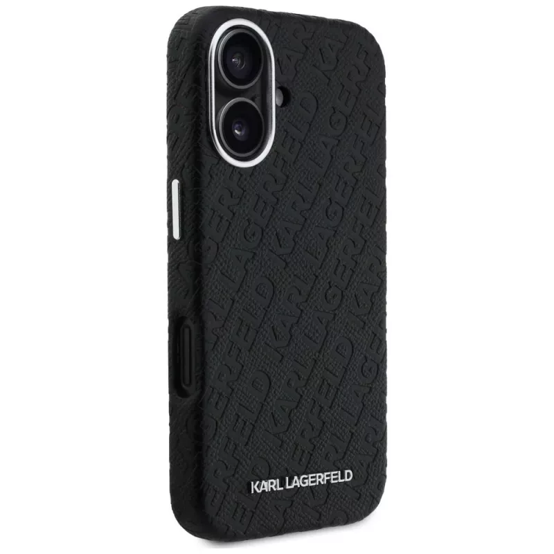 Karl Lagerfeld FW Stamped Karl MagSafe-hoesje voor iPhone 16, zwart