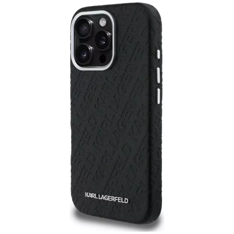 KARL LAGERFELD FW Stamped Karl MagSafe Case voor iPhone 16 Pro Max zwart