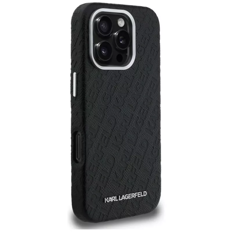 KARL LAGERFELD FW Stamped Karl MagSafe Case voor iPhone 16 Pro Max zwart
