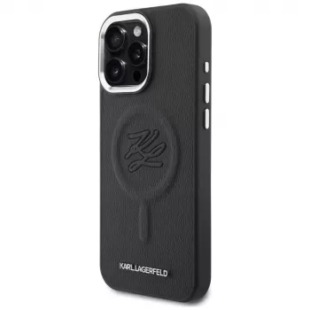 KARL LAGERFELD Embossed Ring Initials MagSafe Case voor Samsung Galaxy S26, zwart