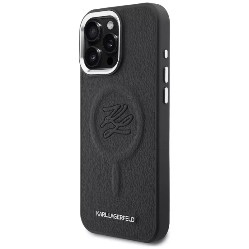 KARL LAGERFELD Embossed Ring Initials MagSafe Case voor Samsung Galaxy S26, zwart
