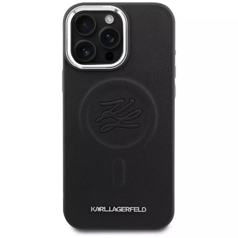 KARL LAGERFELD Embossed Ring Initials MagSafe Case voor Samsung Galaxy S26, zwart