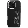 Karl Lagerfeld FW Grained Signature Logo Case voor iPhone 16 Pro, zwart