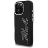 KARL LAGERFELD FW Grained Signature Logo Case voor iPhone 16 Pro Max zwart