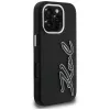 KARL LAGERFELD FW Grained Signature Logo Case voor iPhone 16 Pro Max zwart
