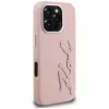 KARL LAGERFELD FW Grained Signature Logo Hard Case voor iPhone 16 Pro, roze