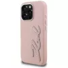 KARL LAGERFELD FW Grained Signature Logo Case voor iPhone 16 Pro Max roze