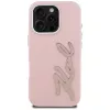 KARL LAGERFELD FW Grained Signature Logo Case voor iPhone 16 Pro Max roze