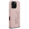 KARL LAGERFELD FW Grained Signature Logo Case voor iPhone 16 Pro Max roze