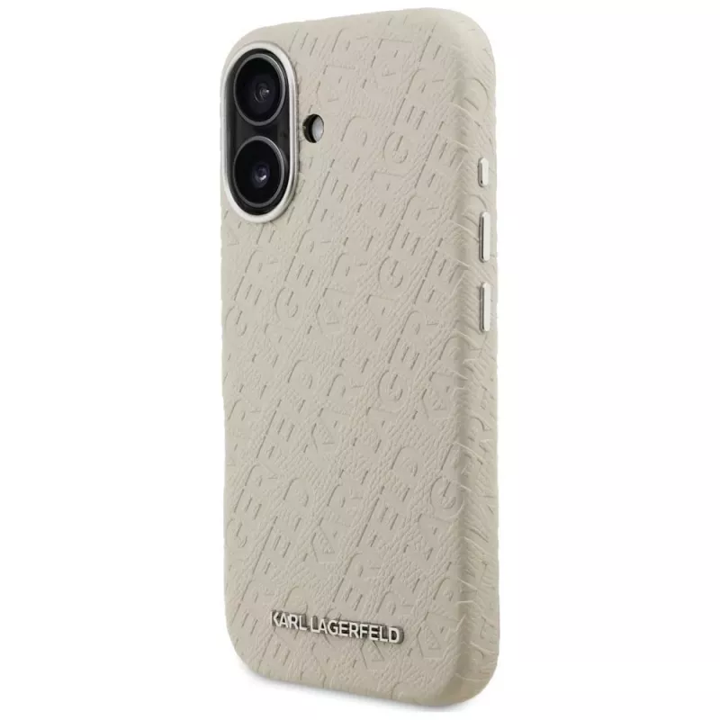Karl Lagerfeld FW Stamped Karl MagSafe Case voor iPhone 16 beige
