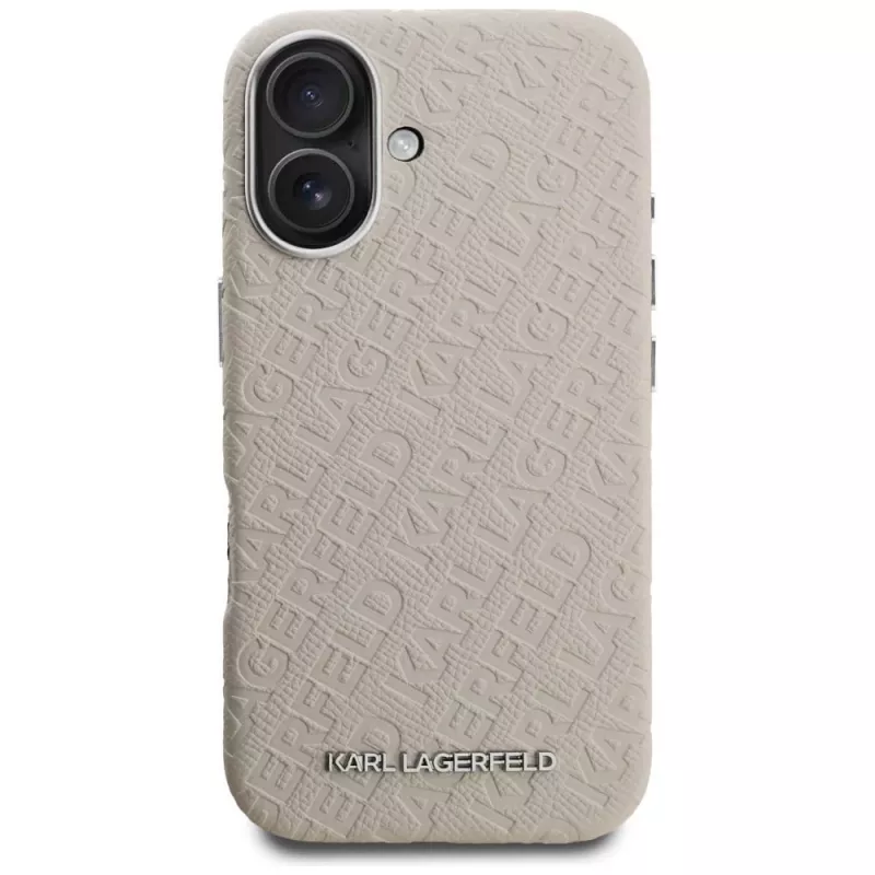 Karl Lagerfeld FW Stamped Karl MagSafe Case voor iPhone 16 beige