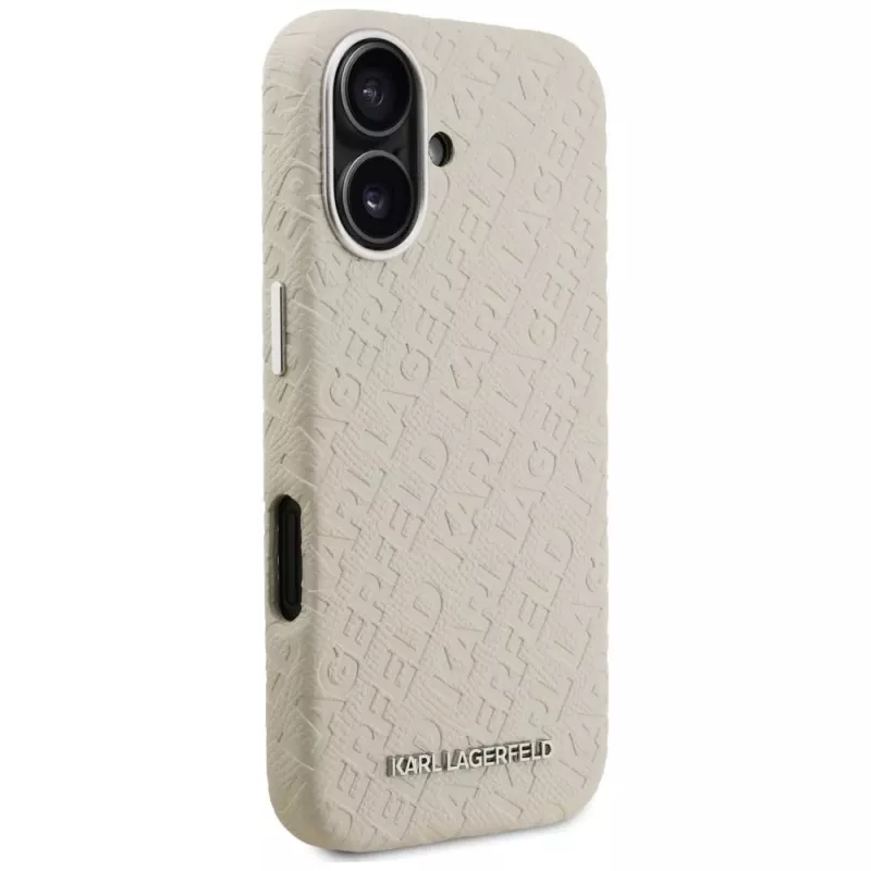 Karl Lagerfeld FW Stamped Karl MagSafe Case voor iPhone 16 beige