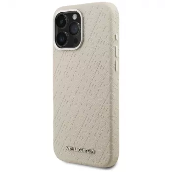 KARL LAGERFELD FW Stamped Karl MagSafe Case voor iPhone 16 Pro Max, beige