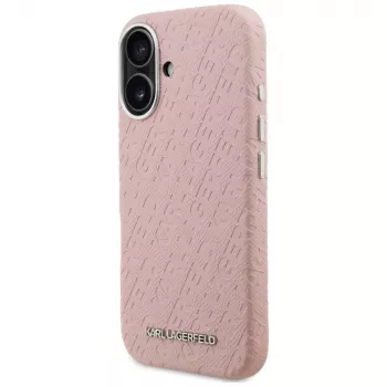 KARL LAGERFELD Stamped Karl MagSafe Case voor iPhone 16 roze