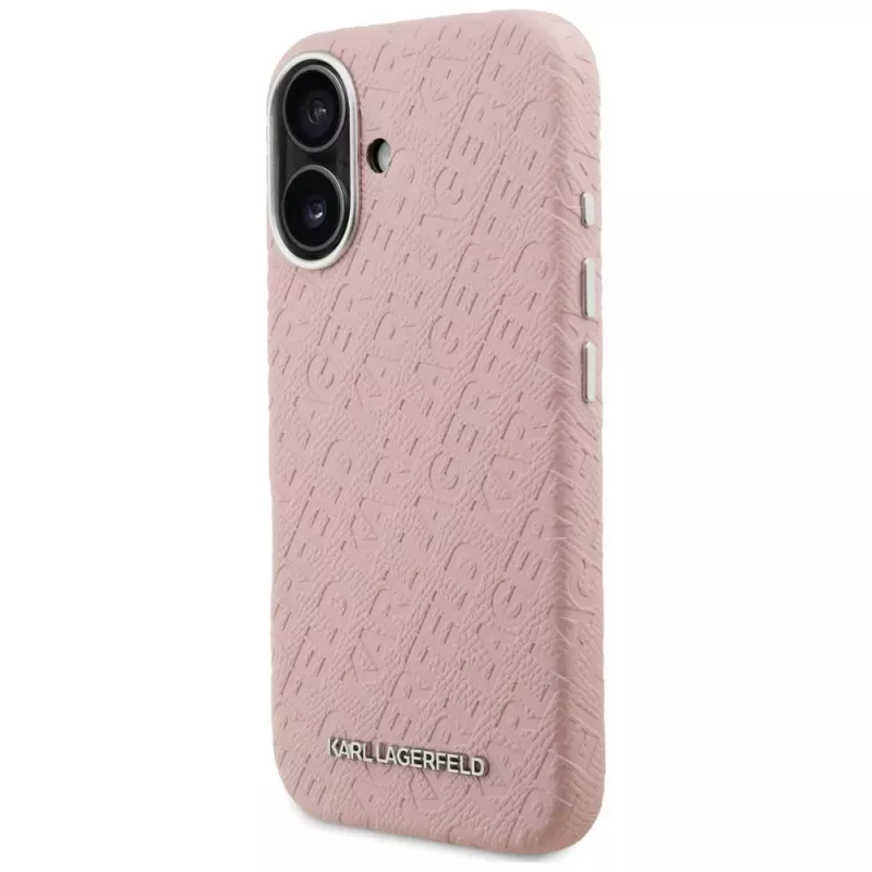 KARL LAGERFELD Stamped Karl MagSafe Case voor iPhone 16 roze