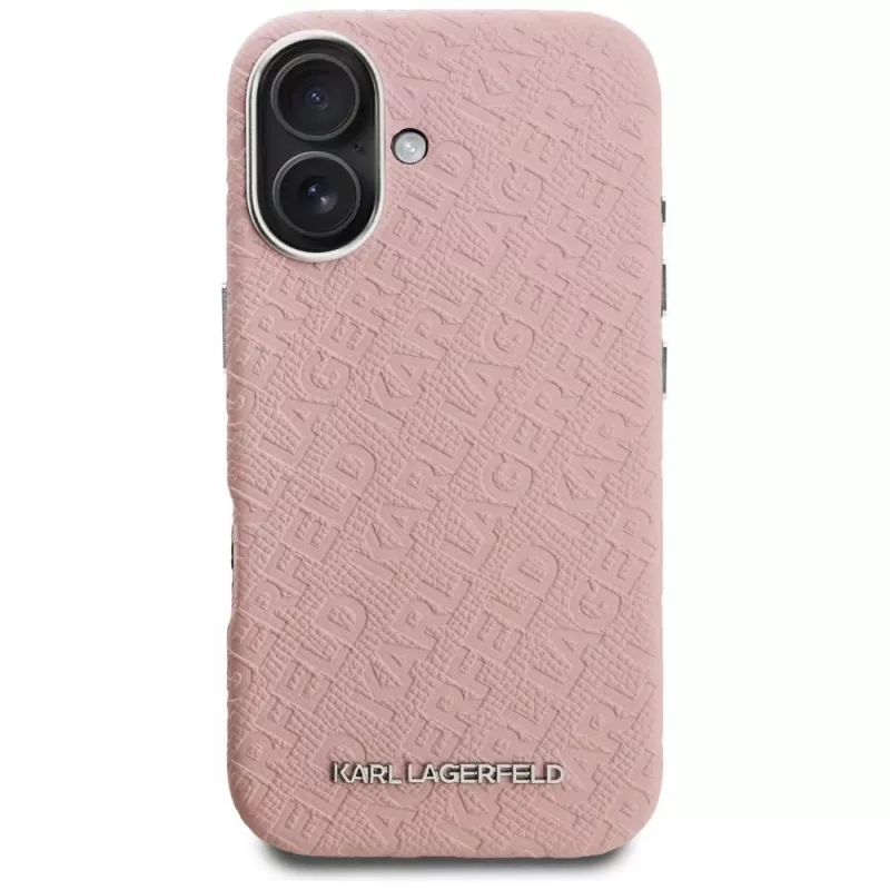 KARL LAGERFELD Stamped Karl MagSafe Case voor iPhone 16 roze