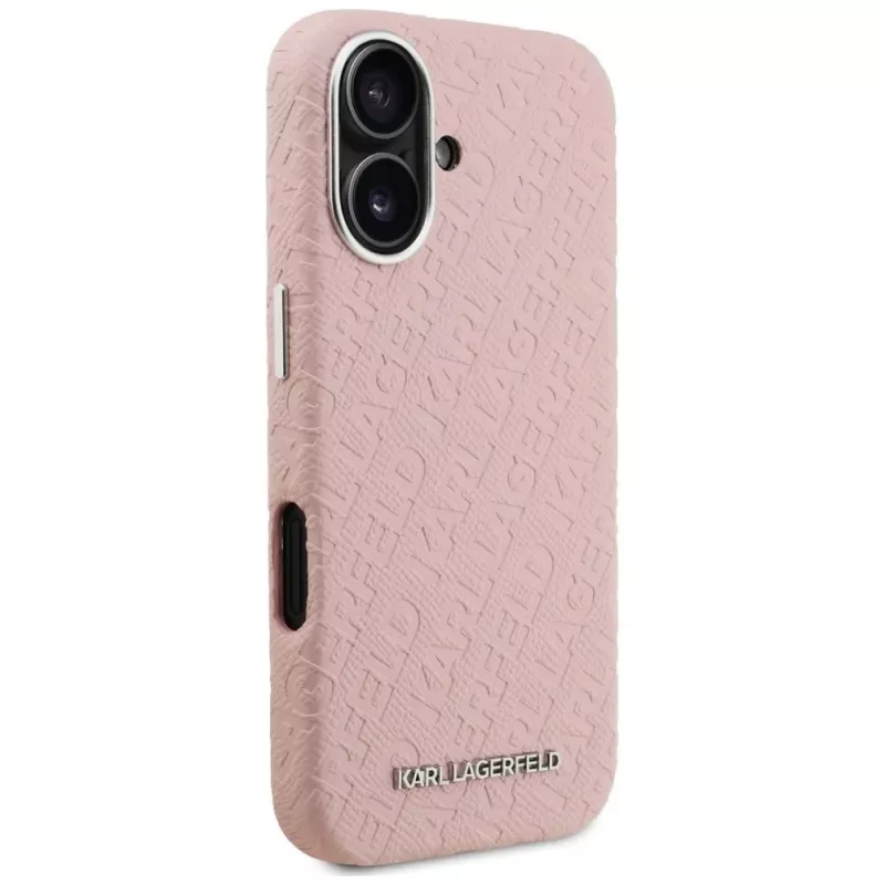 KARL LAGERFELD Stamped Karl MagSafe Case voor iPhone 16 roze