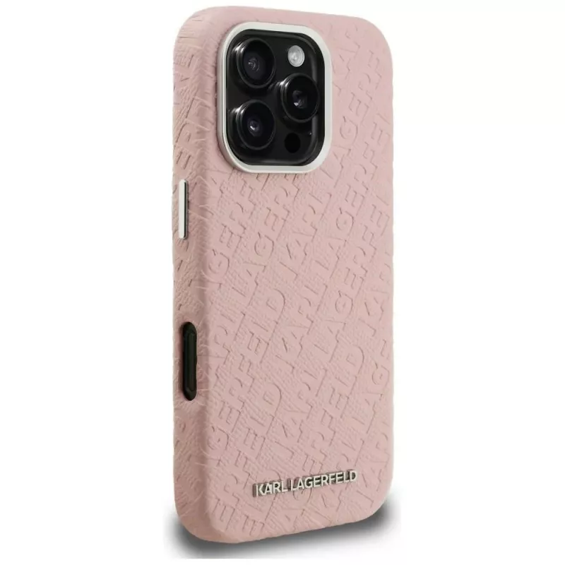 Karl Lagerfeld FW Stamped Karl MagSafe Case voor iPhone 16 Pro Max roze