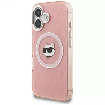 Karl Lagerfeld IML Choupette Head Logo MagSafe Case voor Apple iPhone 16, roze